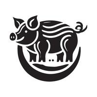 Cute Pig Silhouette Vctor Graphic vector