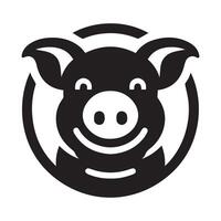 A simple, stylized silhouette of a pig. vector