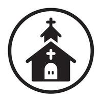 Serene Country Church Illustration in a Circular Design vector