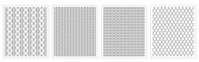 A set of four different types of decorative grilles vector