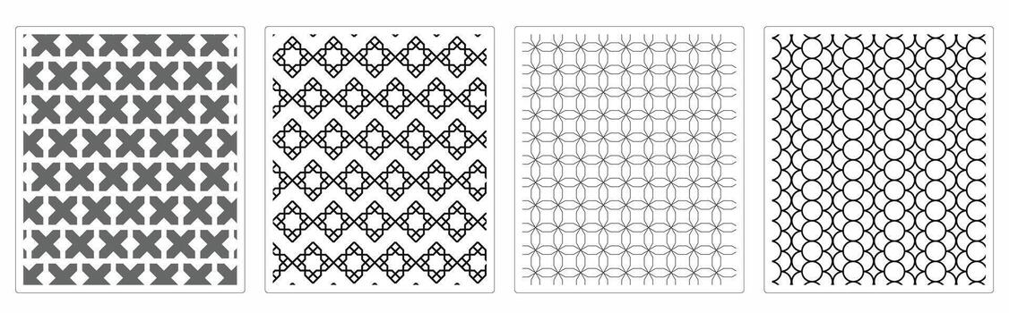 A set of four different patterns on a white background vector