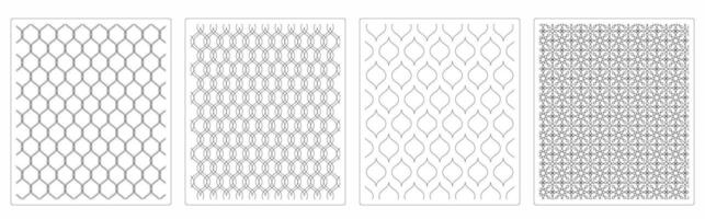 A set of four different patterns of lines vector