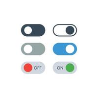 Switch buttons. On Off Toggle. Different switches on off for mobile app vector