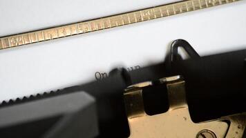Typing the expression Once upon a time with an old manual typewriter video