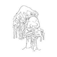 Abstract trees stand in a forest vector