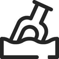 Rounded Stroke Beach Icon vector