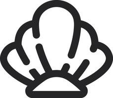 Rounded Stroke Shell Icon vector