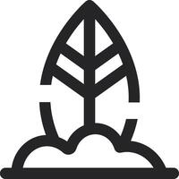 Rounded Stroke Tropical Beach Icon vector