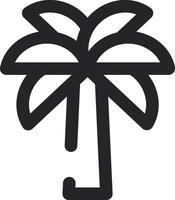 Rounded Stroke Palm Tree Icon vector