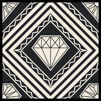 a black and white diamond pattern on a square background vector