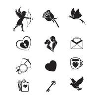 Valentines Day Doodles Set vector