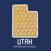Utah State Map with Honeycomb Pattern vector