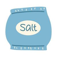 salty sea crystals. Seasoning in packages vector
