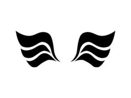 two black wings on a white background vector