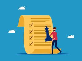 businessman with check list and chess board vector