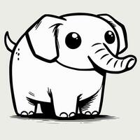 An elephant is standing in a line with a white background vector