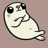 A cartoon seal with big eyes and a big nose vector