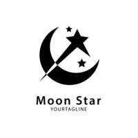 Crescent logo icons and star elements. Simple design with unique shape for your business vector