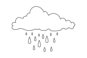 Cloud and sun weather continous one line art drawing of isolated and minimalist outline design vector