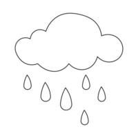 Cloud in single continuous line art drawing illustration vector