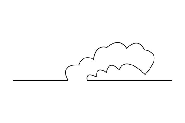 Continuous one line art drawing of Cloud concept outline illustration