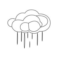 Cloud continuous one line drawing of bristi outline isolated style vector