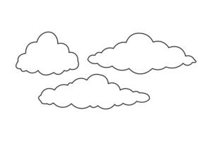 Cloud Weather continuous line art drawing with color shapes vector