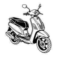 a drawing of a scooter on a white background vector