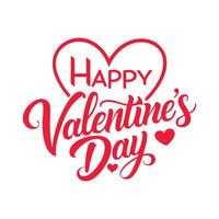 valentine's day text in red on white background vector