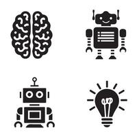 Download Artificial Intelligence Outline Icon Set. vector