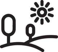 A black and white image of a sun and trees vector