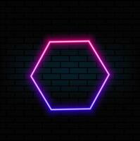 Shiny hexagon shape on black background vector