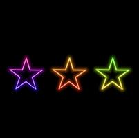 Glowing neon purple star with sparkles on abstract fog background. Electric light frame. Fashion design geometric illustration. Empty minimal abstract art decoration. purple color. vector