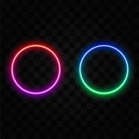 Neon rectangular frame. Bright outline shapes. Abstract background illustration vector