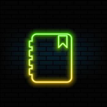 Agenda, notebook sketch icon in neon style. Instruction illustration line icon elements. signs, symbols can be used for web, logo, mobile app vector