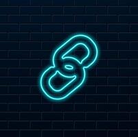 Two chain links icon. Unique solid icon. illustration. For website design, logo, app, template. neon style. vector