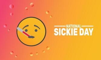 National Sickie Day marks the day when the highest number of employees call in sick, often the first Monday of February, following long weekends or post-holiday blues. vector
