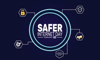 Safer Internet Day promotes safer online experiences through education on the potential dangers of the internet. It advocates for responsible digital behaviors to ensure privacy and security. vector