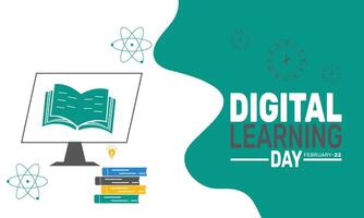 Digital Learning Day promotes using technology to transform education, enabling students and teachers to connect, collaborate, and explore new ways to achieve academic success worldwide. vector