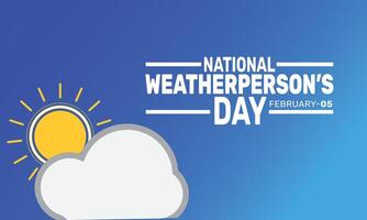 National Weatherperson Day celebrates the contributions of weather professionals in forecasting and keeping the public informed about weather patterns and safety measures. vector