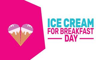 Ice Cream for Breakfast Day celebrates the joy of indulging in sweet frozen treats first thing in the morning. It encourages breaking away from routine and enjoying fun, unexpected moments. vector