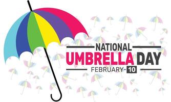 National Umbrella Day celebrates the practical and colorful invention that keeps us dry in the rain, honoring its usefulness in weather protection and its history of design evolution. vector