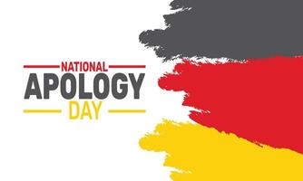 National Apology Day is a day of reflection acknowledging past wrongs and expressing regret to foster healing and unity within communities. vector