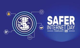 Safer Internet Day encourages individuals and organizations to work together for a safer online environment. It focuses on educating people about staying safe and secure while using the internet. vector