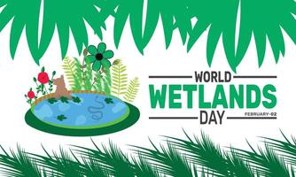 World Wetlands Day celebrates the importance of wetlands in maintaining biodiversity and supporting ecosystems worldwide while raising awareness about the need to protect these vital habitats. vector