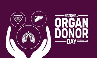 National Organ Donor Day focuses on the significance of organ donation, educating people about its life-saving potential and encouraging them to become donors to help those in need. vector