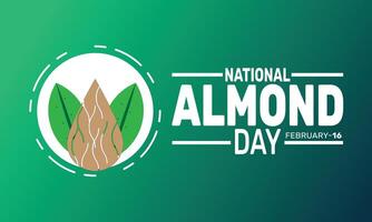 National Almond Day celebrates the versatile almond, a nutritious and delicious nut that has been enjoyed for centuries in various dishes and snacks around the world. vector