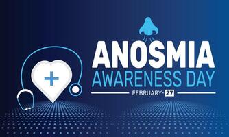 Anosmia Awareness Day focuses on bringing attention to the condition of smell loss inspiring understanding and support for those experiencing anosmia. vector