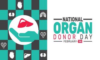 National Organ Donor Day inspires individuals to learn about organ donation, appreciate the impact it has on saving lives, and take action by registering as an organ donor to make a difference. vector