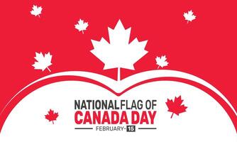 Celebrate National Flag of Canada Day by honoring the iconic red and white Maple Leaf symbolizing unity and pride since 1965. A day to reflect on the heritage and identity of Canada. vector